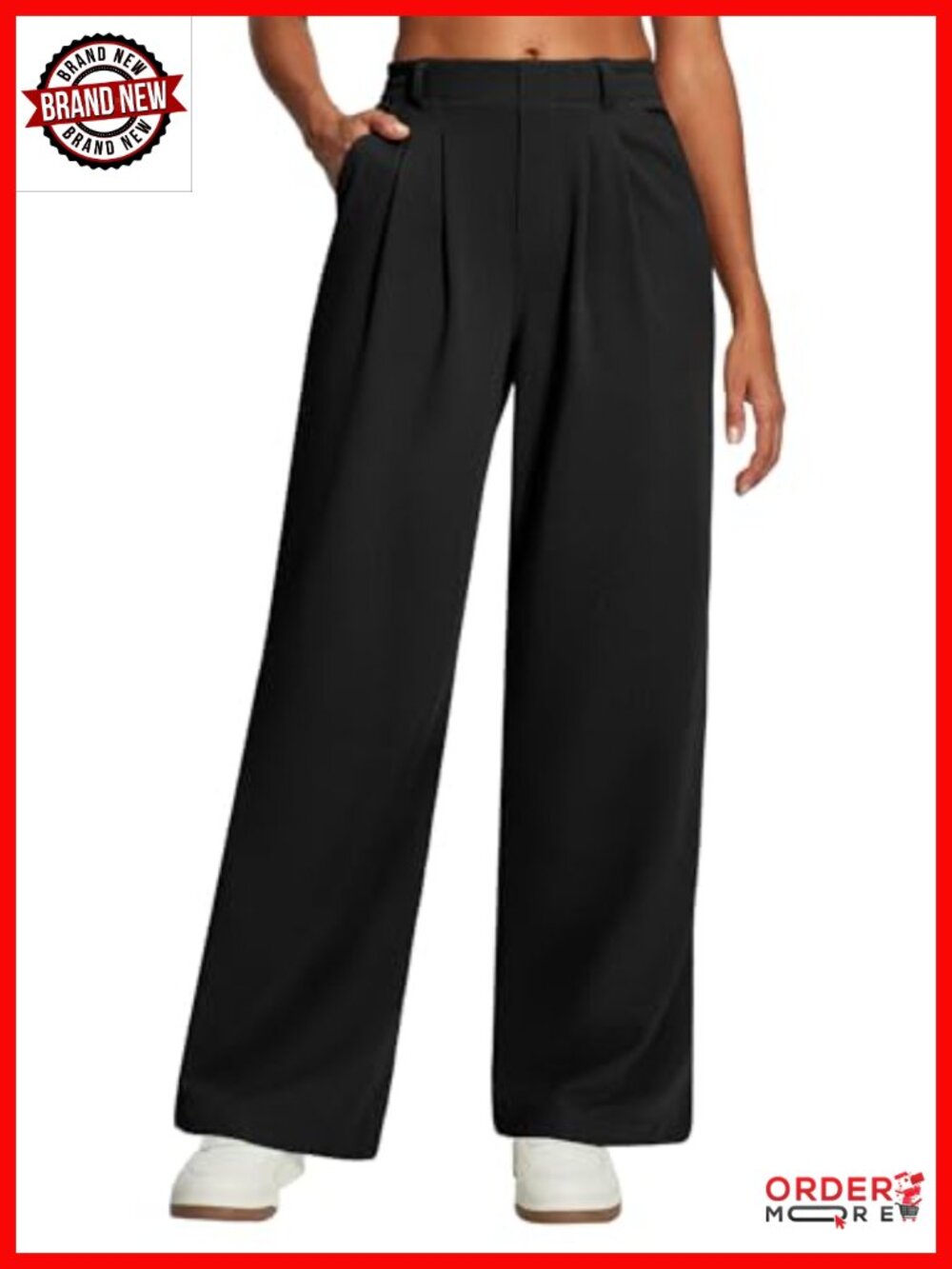 Wide Leg Stretchy Work Pants Women Pull On Dress Pants Business Casual